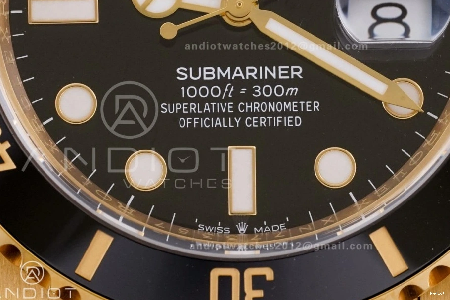 Best SH3235 YG Edition Submariner On Dial 1:1 126618 Bracelet Black YG LN Clean 0509